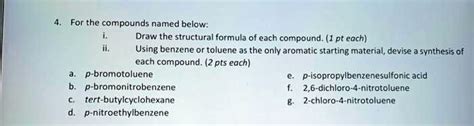 SOLVED For The Compounds Named Below Draw The Structural Formula Of