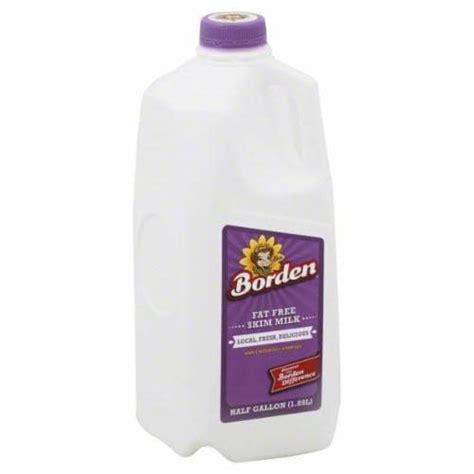 Borden Fat Free Skim Milk 1 2 Gallon Kroger