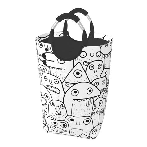 Cute Doodles Monsters Rectangular Laundry Basket Organizer