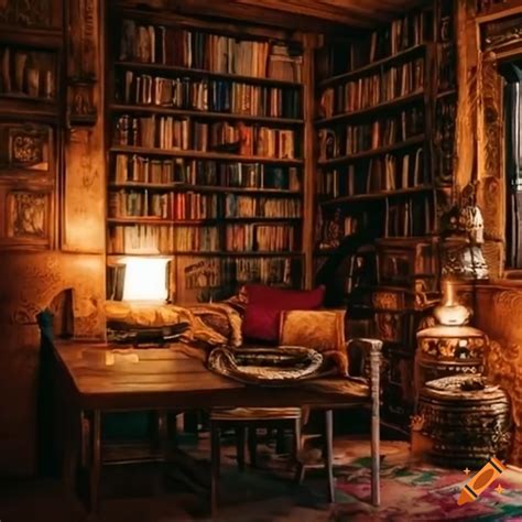 A Cozy Reading Room Of An Wizard On Craiyon