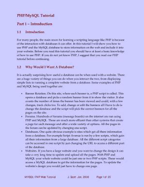 Fillable Online PHP MySQL Tutorial Fax Email Print PdfFiller