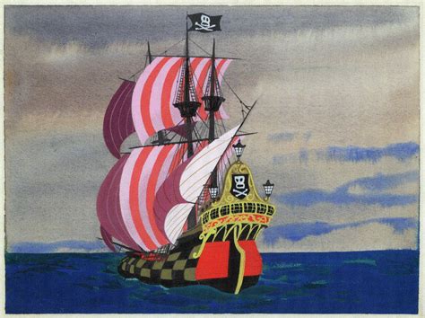 Captain Hook's ship, concept art for Peter Pan by Mary Blair | Mary blair, Disney concept art ...