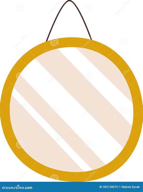 Round Hanging Mirror Stock Vector Illustration Of Floor 302128575