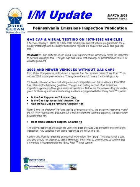 Im Update Pennsylvania Emissions Inspection Publication Pdf Vehicles Drivers License