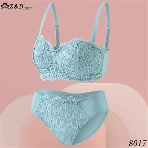 Z D Lingerie Conjunto Sem Aro Renda E Bojo Calcinha Tanga 8017
