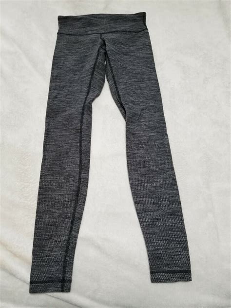 Lululemon Wunder Under Pant Diamond Jacquard Space Dye Black Slate Size