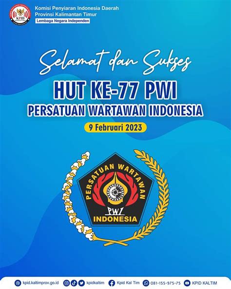 KPID Kaltim Beri Ucapan HPN 2023 Dan PWI Pers Merdeka Demokrasi