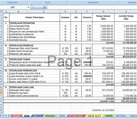 Rencana Anggaran Biaya Rab Filekonstruksi