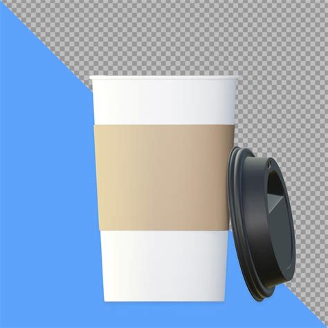 Premium Psd 3d Open Lid Paper Cup Coffee Rendering Isolated