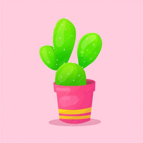 Diseño Colorido Del Vector Del Cactus Vector Premium