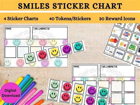 Printable Smiley Face Token Board Smiley Face Reward Chart Digital