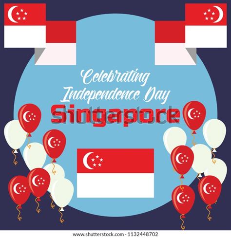 Celebrating Happy Independence Day Singapore Vector Stock Vector