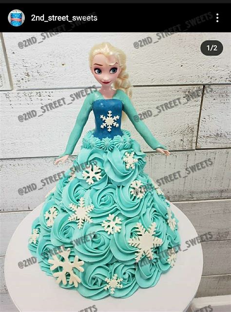 Disney Frozen Princess Elsa Birthday Doll Cake Buttercream Elsa