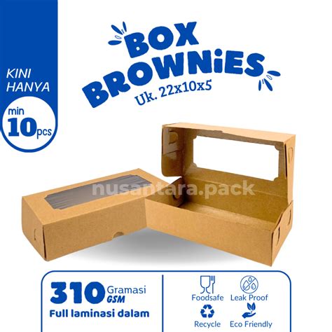 Jual Kotak Bolen Box Brownies Spikoe Dus Donat Cake Kraft Coklat Window