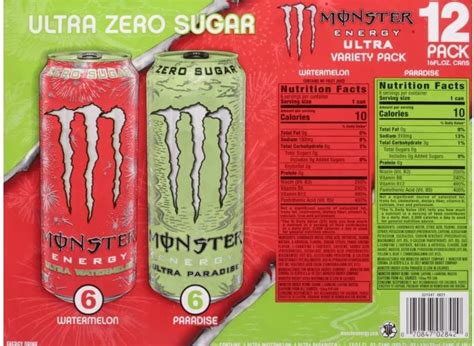 Buy Monster Energy Drink Ultra Paradise And Ultra Watermelon Variety Pack 12 Pack 12 Pack