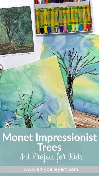 Monet Art Project for Kids: Impressionist Trees – Amy Bailey Art