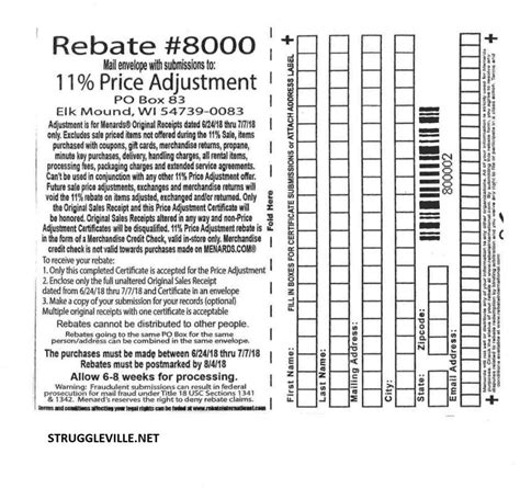 Menards Printable Rebate Forms