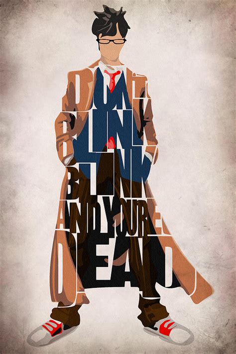 Doctor Who Inspired Tenth Doctors Typographic Artwork Painting By