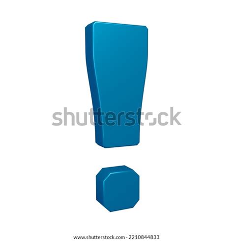 Blue Exclamation Mark Symbol 3d Render Stock Illustration 2210844833