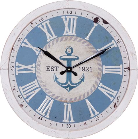 Amazon Nautical Anchor Design Wall Clock Home Kitchen