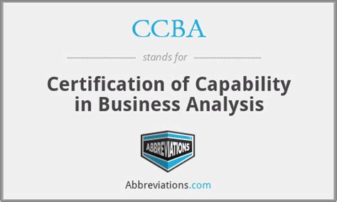 CCBA Certification Of Capability In Business Analysis