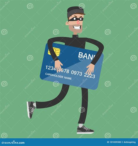 Thief In A Black Mask With A Bag Of Loot Vector Illustration In Flat