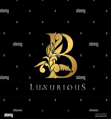 Golden Letter B Luxury Logo Icon Vintage Deco B Letter Gold Color