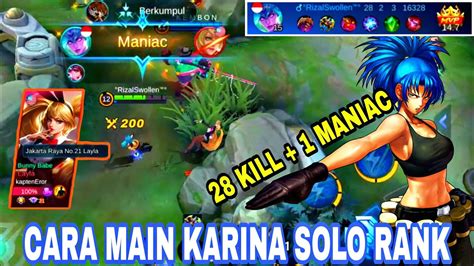 Cara Main Karina Solo Rank Karina Top Global Build Karina Tersakit