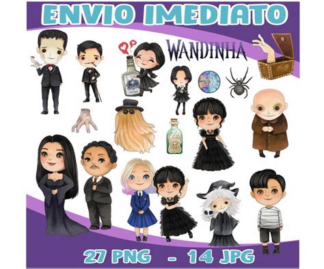 Wandinha Aquarela Png Compre Produtos Personalizados No Elo