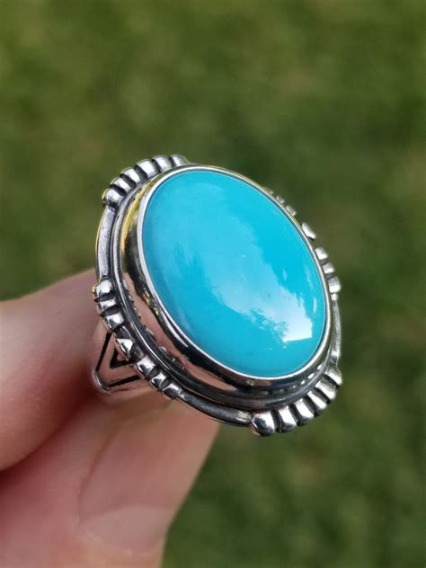 Sky Blue Turquoise Sterling Silver Ring Size 6 Southwestern Turquoise