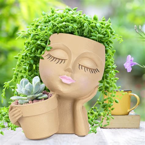 Amazon Saysmile Face Planter Pots For Indoor Plants Resin Head