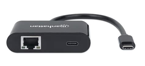 Manhattan Usb C To Gbe Network Adapter W Power Delivery Port