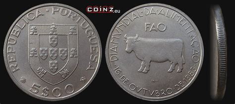 Coinz Eu 5 Escudo 1984 1983 FAO Monety Portugalii