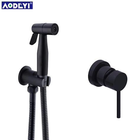 Black Bidet Toilet Handheld Bidet Spray Brass Hot Colde Bidet Faucet Shattaf Shower Sprayer