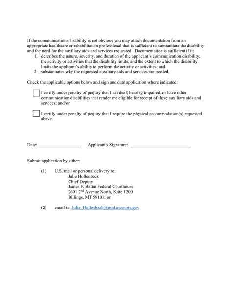 Montana Application For Accommodations For Case Participants With