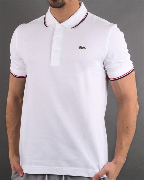 Lacoste Lightweight Knit Tipped Polo Shirt In White S Casual Classics