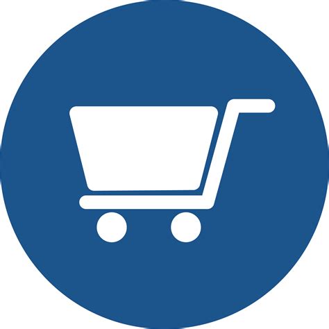 Shopping cart icons design in blue circle. 14322497 PNG