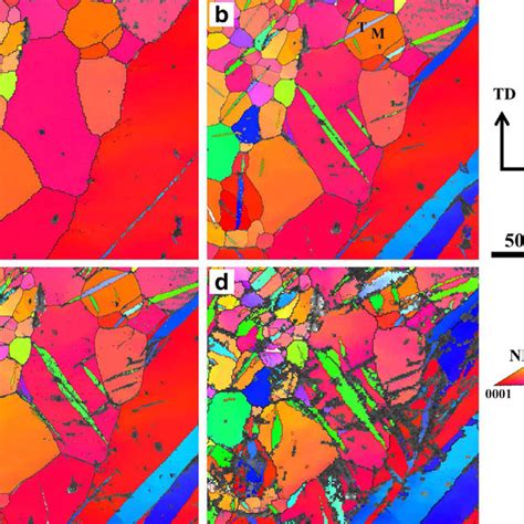 Ebsd Maps Of The Tensile Samples Interrupted At Different Strains A