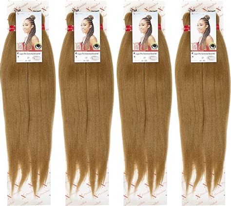 4 PACK Colour 27 XPRESSION LAGOS BRAID Pre Pulled Hair Extension 46