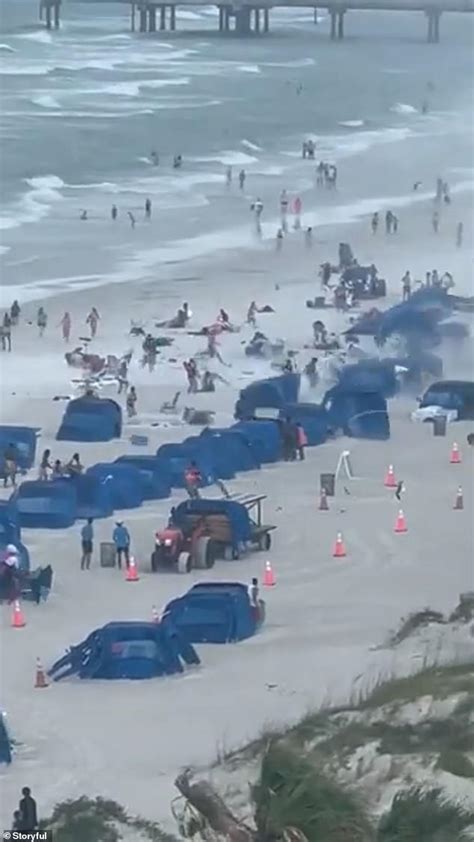 Moment Destructive Water Spout Off Clearwater Beach Makes Landfall