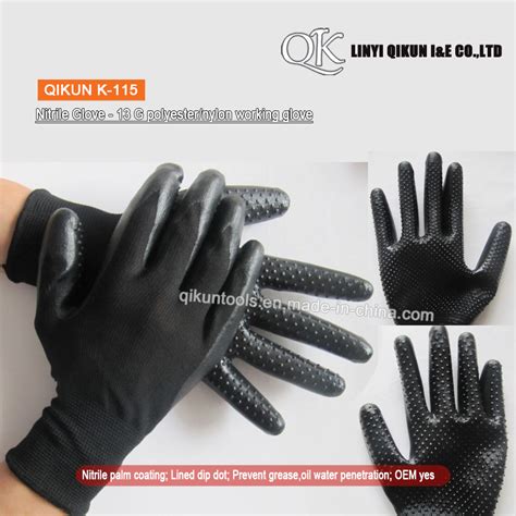 K 115 13g Nitrile Coated Safety Working Labor Protect Industrial Latex