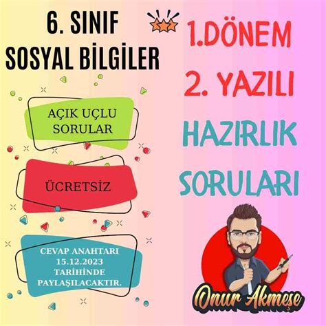 5 SINIF YAZILIYA HAZIRLIK ÇALIŞMASI 1 DÖNEM 2 SINAV Yazılıya