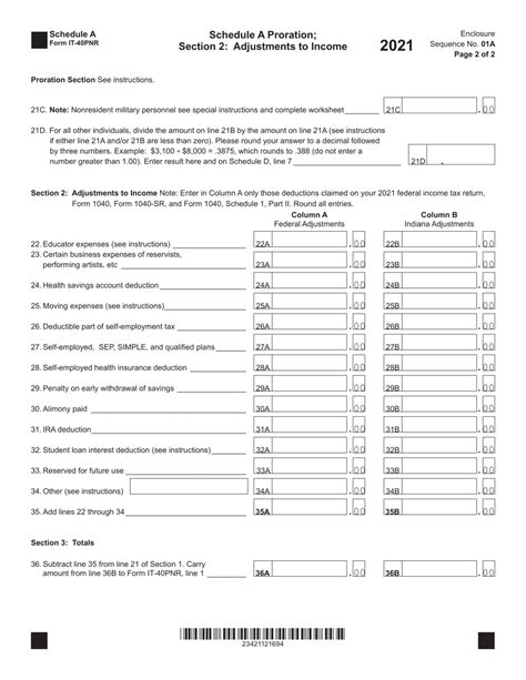 State Form 48719 It 40pnr Schedule A 2021 Fill Out Sign Online