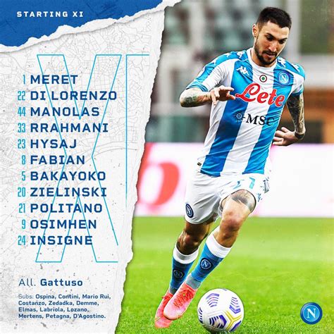 Official SSC Napoli On Twitter Starting XI Meret Di Lorenzo