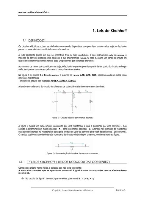 Pdf Leis De Kirchhoff Pdf Filemanual De Electr Nica B Sica