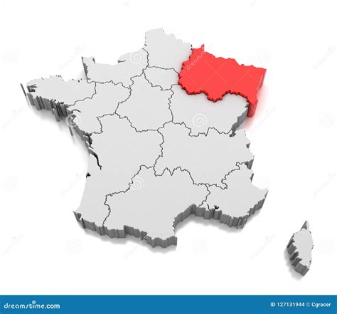 Map of Grand Est Region, France Stock Illustration - Illustration of france, country: 127131944