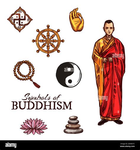 Tibetische Buddhistische Symbole Stock Vektorgrafiken Kaufen Alamy