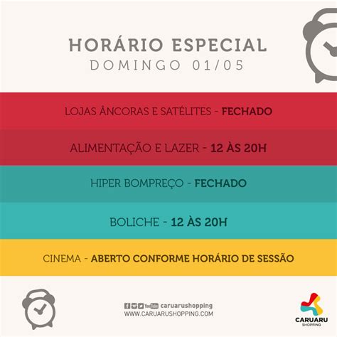 Que Horas O Shopping Abre Domingo - Horário de funcionamento de feriado (Domingo). - Caruaru Shopping