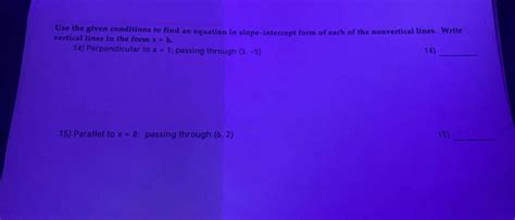 Solved Use The Given Conditions To Find An Equation In