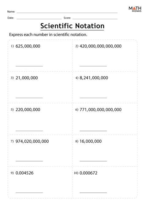 Scientific Notation Worksheets Math Monks Worksheets Library